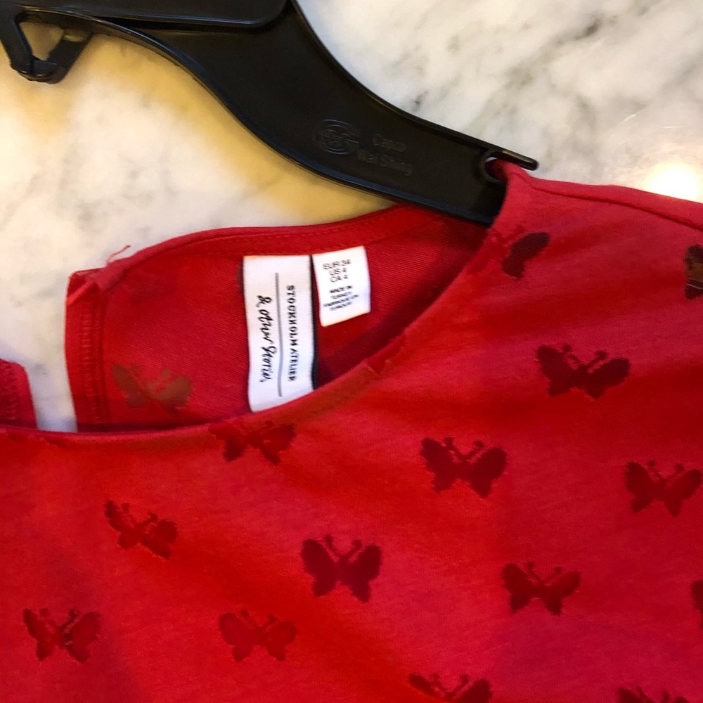 & Other Stories butterfly puff sleeve blouse